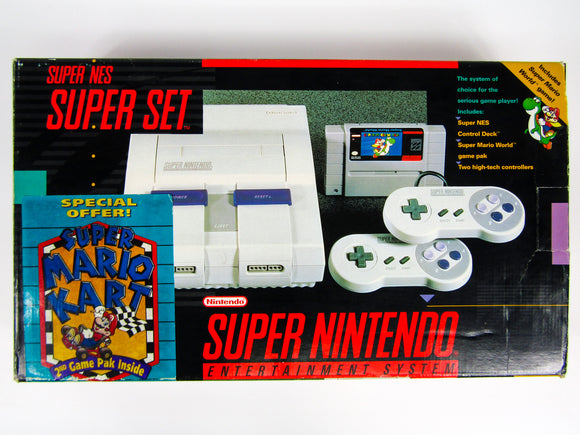 Super Nintendo Super Set System [Super Mario Kart] (SNES)