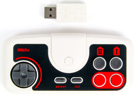 White PCE Wireless Gamepad [8BitDo] (TurboGrafx-16 Mini / PC Engine Mini / Switch)
