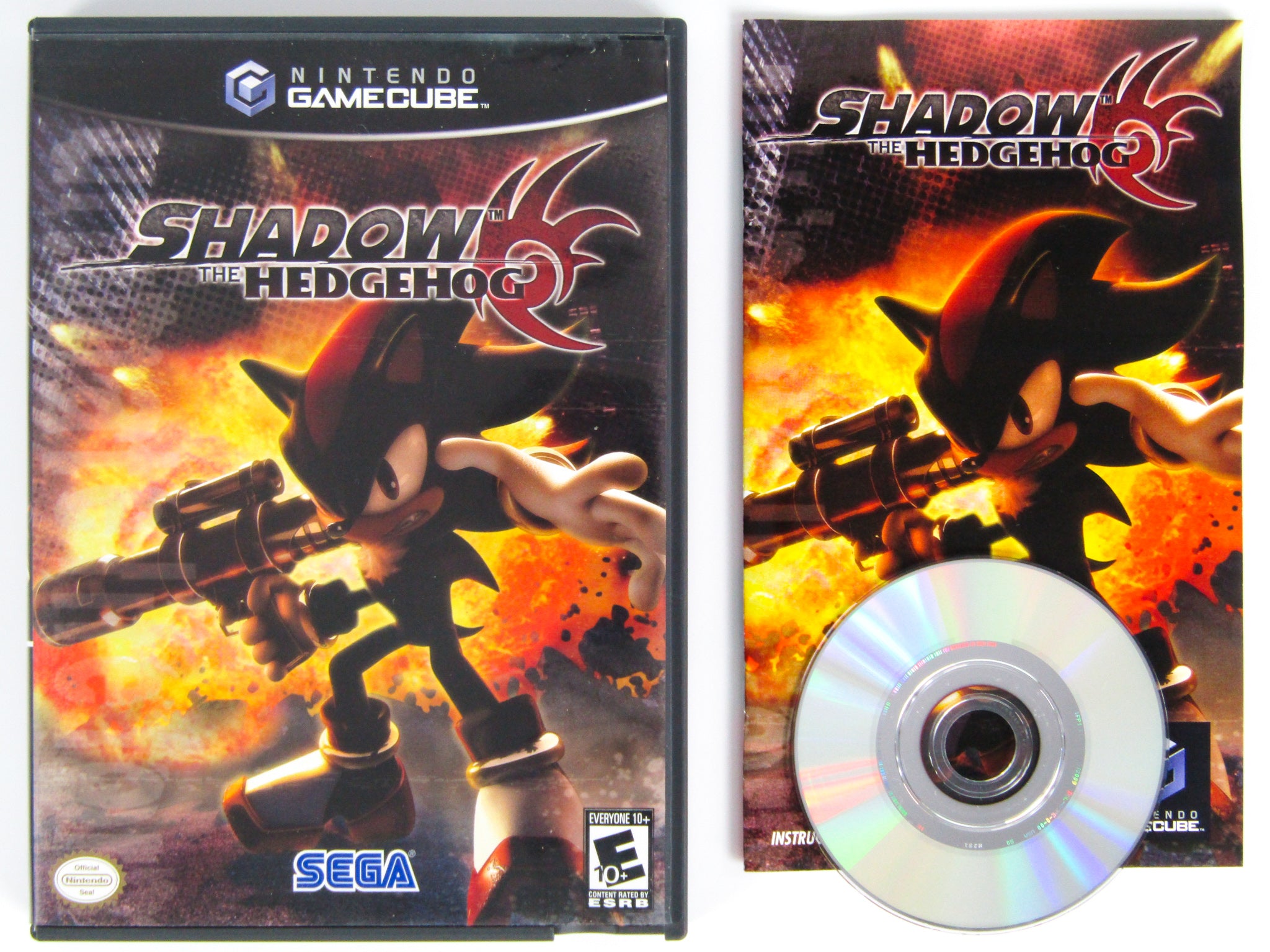 Shadow the Hedgehog Nintendo GameCube Good Disc Game Case Sonic Cube No  Manual