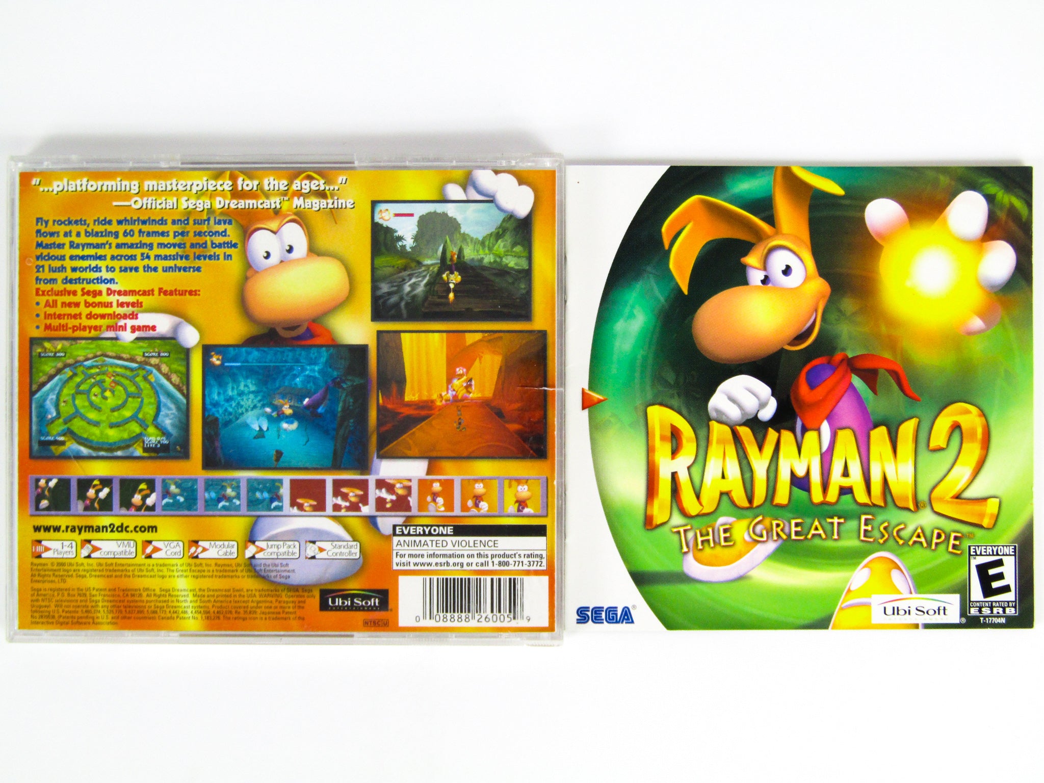 Rayman 2 The Great Escape for newest Sega Dreamcast *Manual and Case Art Only