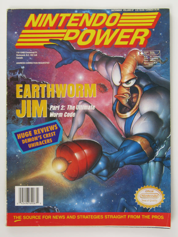 Eartwhorm Jim [Volume 67] [Nintendo Power] (Magazines)