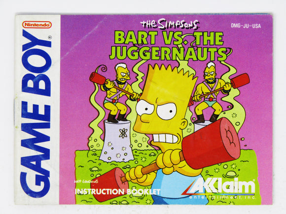 The Simpsons Bart Vs The Juggernauts (Game Boy)