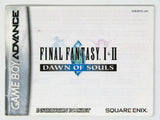 Final Fantasy I 1 & II 2 Dawn of Souls (Game Boy Advance / GBA)