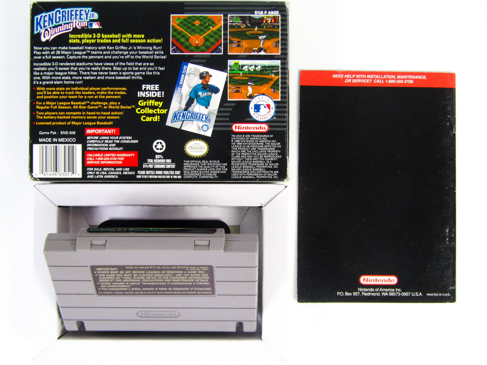 2 - SNES Super Nintendo Cartridges Only. Ken Griffey JR's Winning