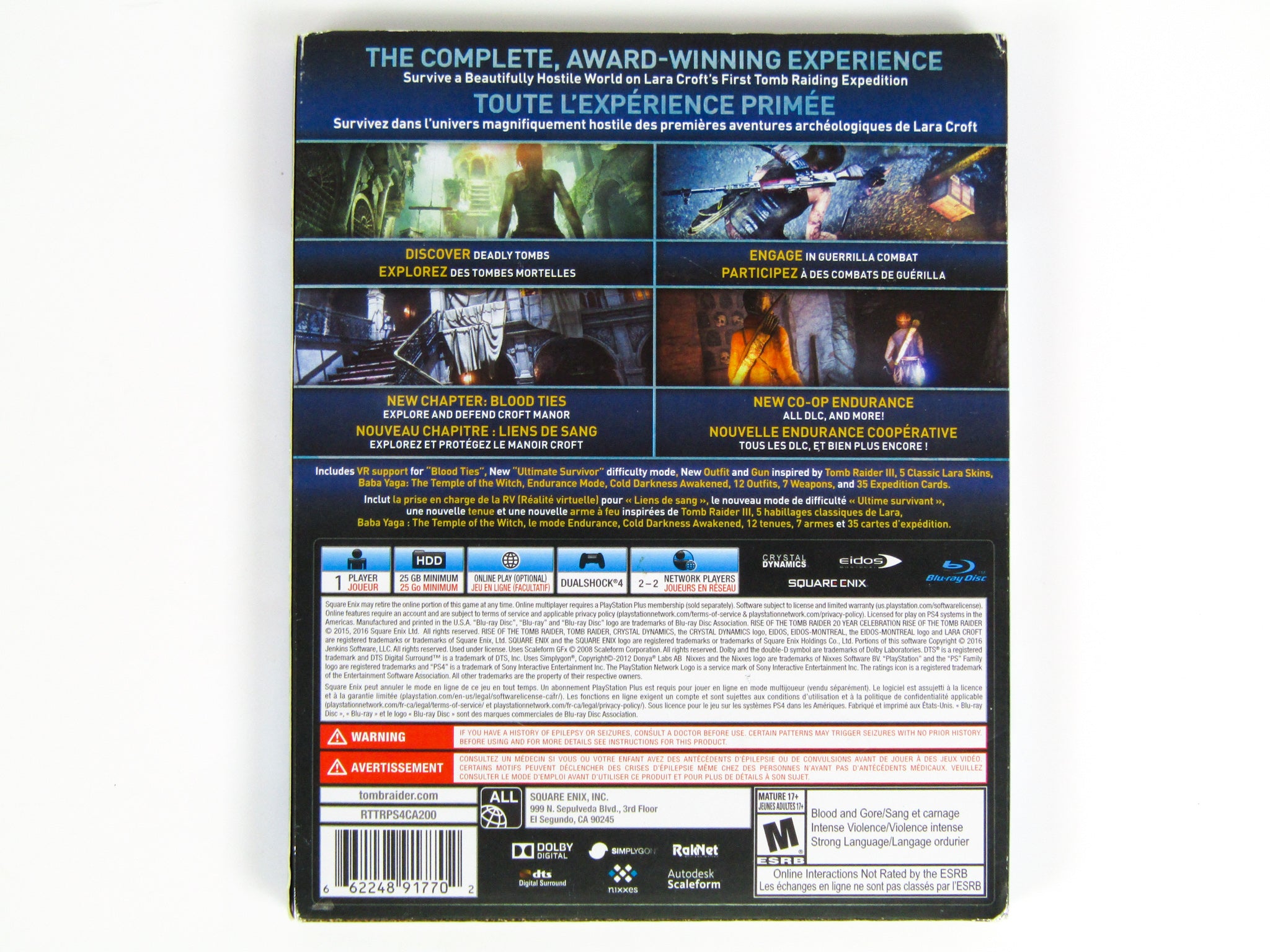 Vs Definitive Rise Of The Tomb Raider 20 Year Celebration (PS4