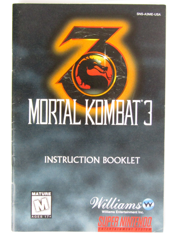 Mortal Kombat 3 [Manual] (Super Nintendo / SNES)