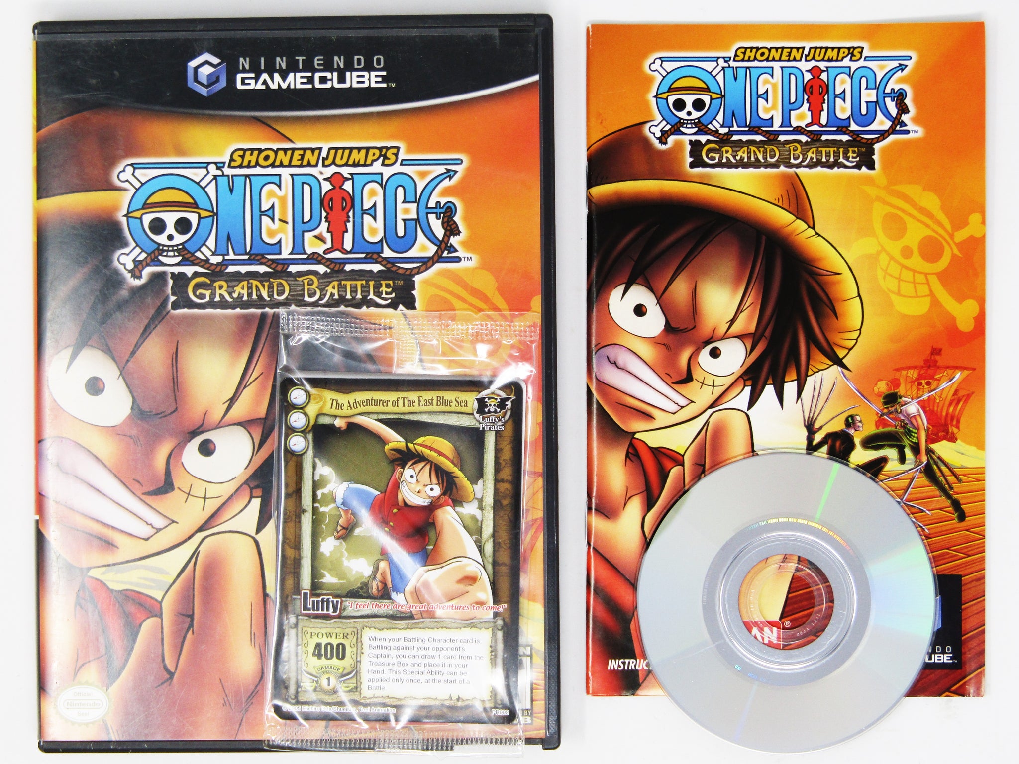 One Piece Grand Battle with SEALED Luffy Card - GameCube - Retro