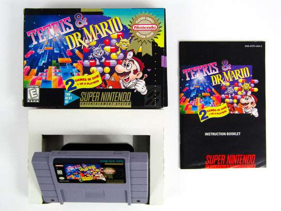 Tetris And Dr. Mario [Player's Choice] (Super Nintendo / SNES)