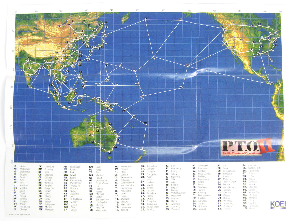 P.T.O 2 Pacific Theater of Operations [Map] (Super Nintendo / SNES ...