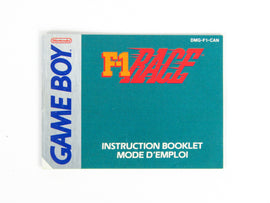 F1 Race [Manual] (Nintendo Game Boy)