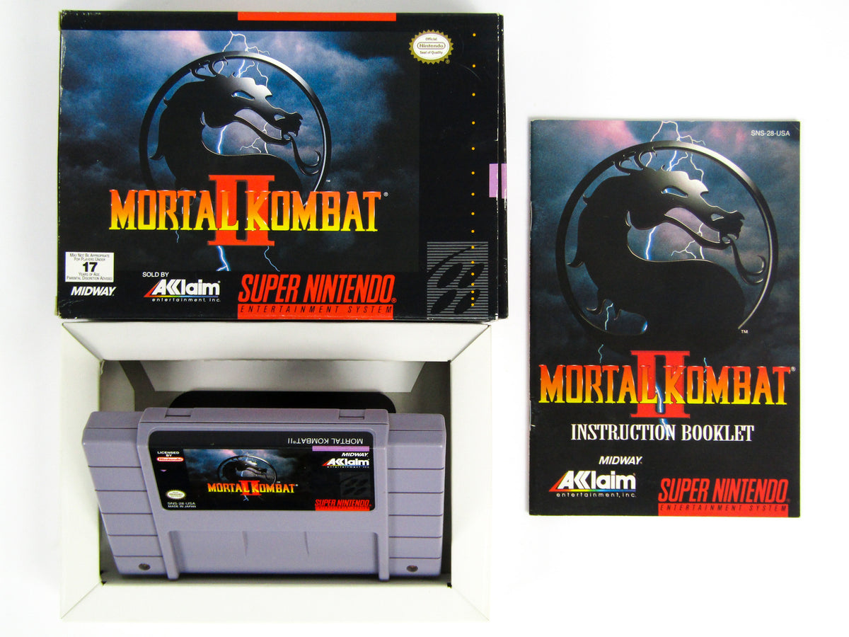 Mortal Kombat 2 Super Nintendo Snes Pal Complet original CIB (Europe Vidéo Game Mortal Kombat 2 Super Nintendo Snes Pal Complet original CIB (Europe Vidéo Game