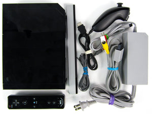 Black Wii System + 1 Black Wii Remote [MotionPlus] + 1 Black Wii Nunchuk [RVL-101] (Nintendo Wii)