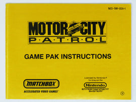 Motor City Patrol [Manual] (Nintendo / NES)