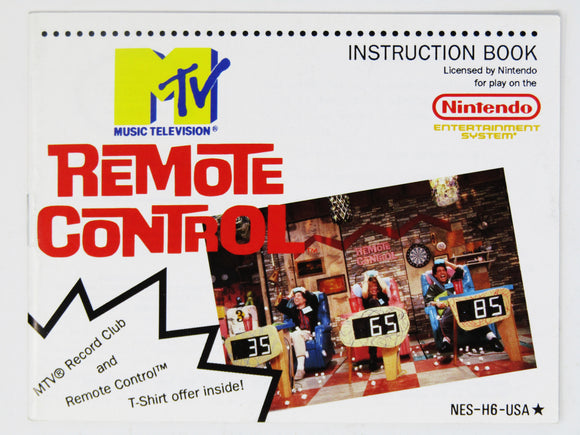 MTV Remote Control [Manual] (Nintendo / NES)