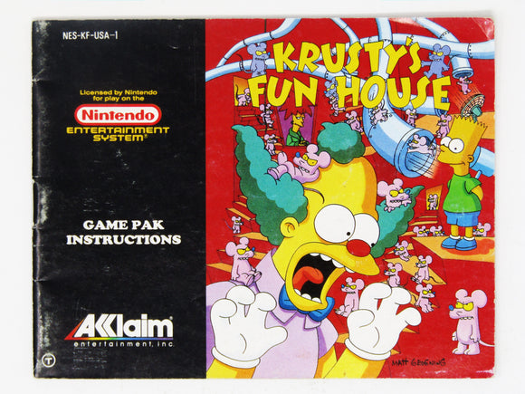 Krusty's Fun House [Manual] (Nintendo / NES)