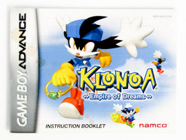 Klonoa Empire Of Dreams [Manual] (Nintendo Game Boy Advance / GBA)