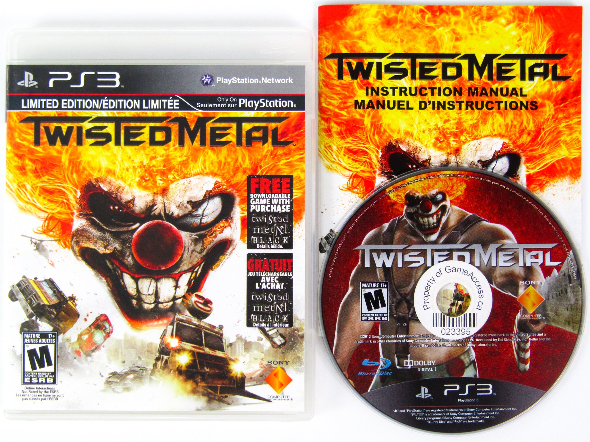 Twisted Metal - Limited Edition (Sony PlayStation 3, 2012) for