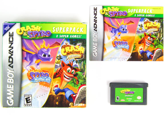 Crash and Spyro Superpack: Season of Ice & Huge Adventure (Game Boy Advance / GBA)