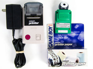 Modded Game Boy Printer + Printer Paper + Green Camera (Game Boy)