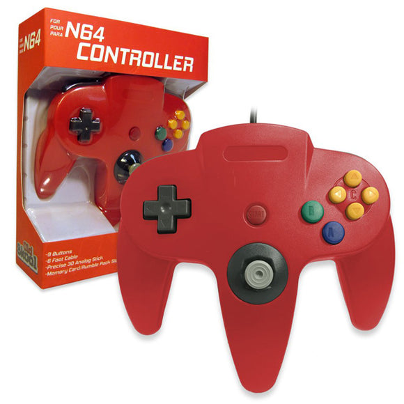 Red Wired Controller [Old Skool] (Nintendo 64 / N64)
