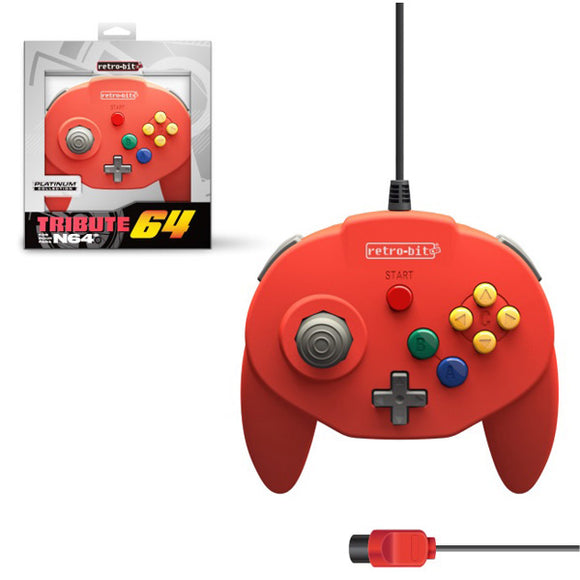 Red Tribute 64 Controller [Retro-Bit] (Nintendo 64 / N64)