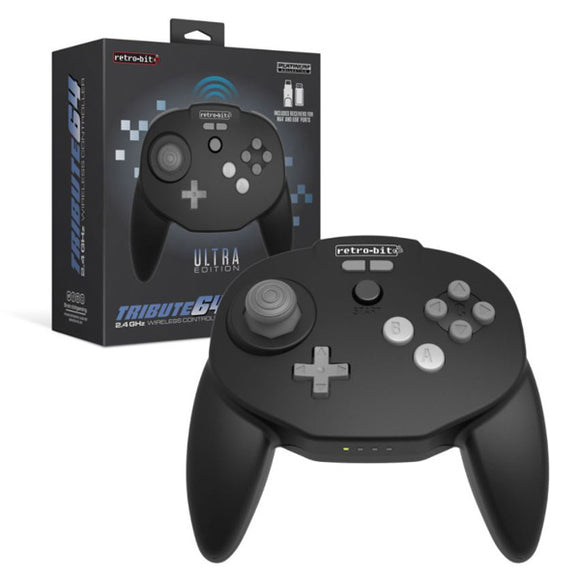 Ultra Edition Black Tribute 64 Wireless Controller [Retro-Bit] (Nintendo 64 / N64)