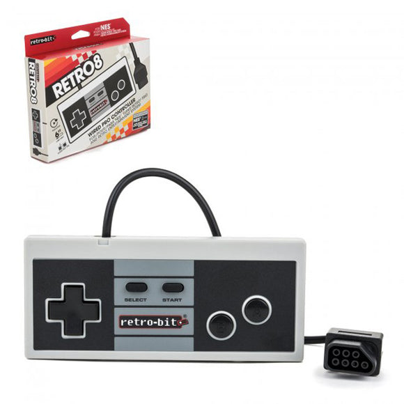 NES 8-Bit Grey Wired Controller [Retro-Bit] (Nintendo / NES)