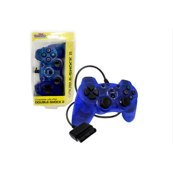 Blue Double-Shock 2 PS2 Wired Controller [Old Skool] (Playstation 2 / PS2)