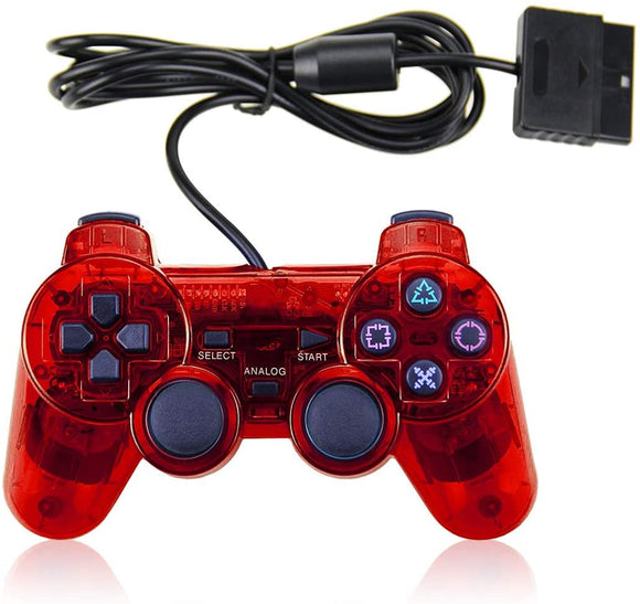 Transparent Red DoubleShock 2 Analog Controller (Playstation 1 / Playstation 2)