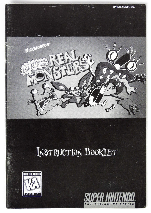 AAAHH Real Monsters [Manual] (Super Nintendo / SNES) - RetroMTL