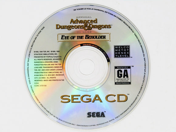 Advanced Dungeons & Dragons Eye of The Beholder (Sega CD) - RetroMTL