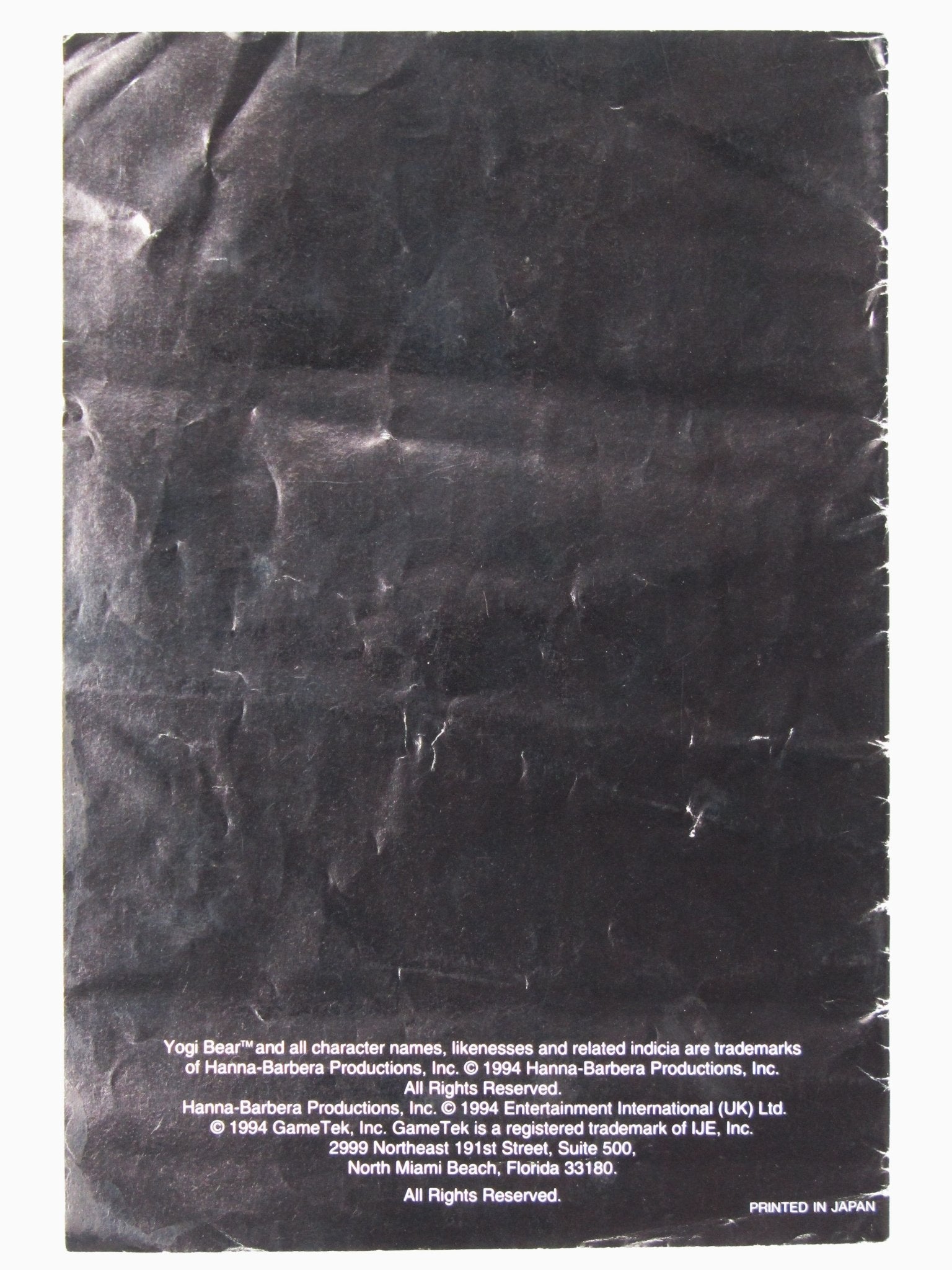 Adventures Of Yogi Bear [Manual] (Super Nintendo / SNES) - RetroMTL