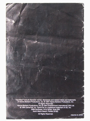 Adventures Of Yogi Bear [Manual] (Super Nintendo / SNES) - RetroMTL