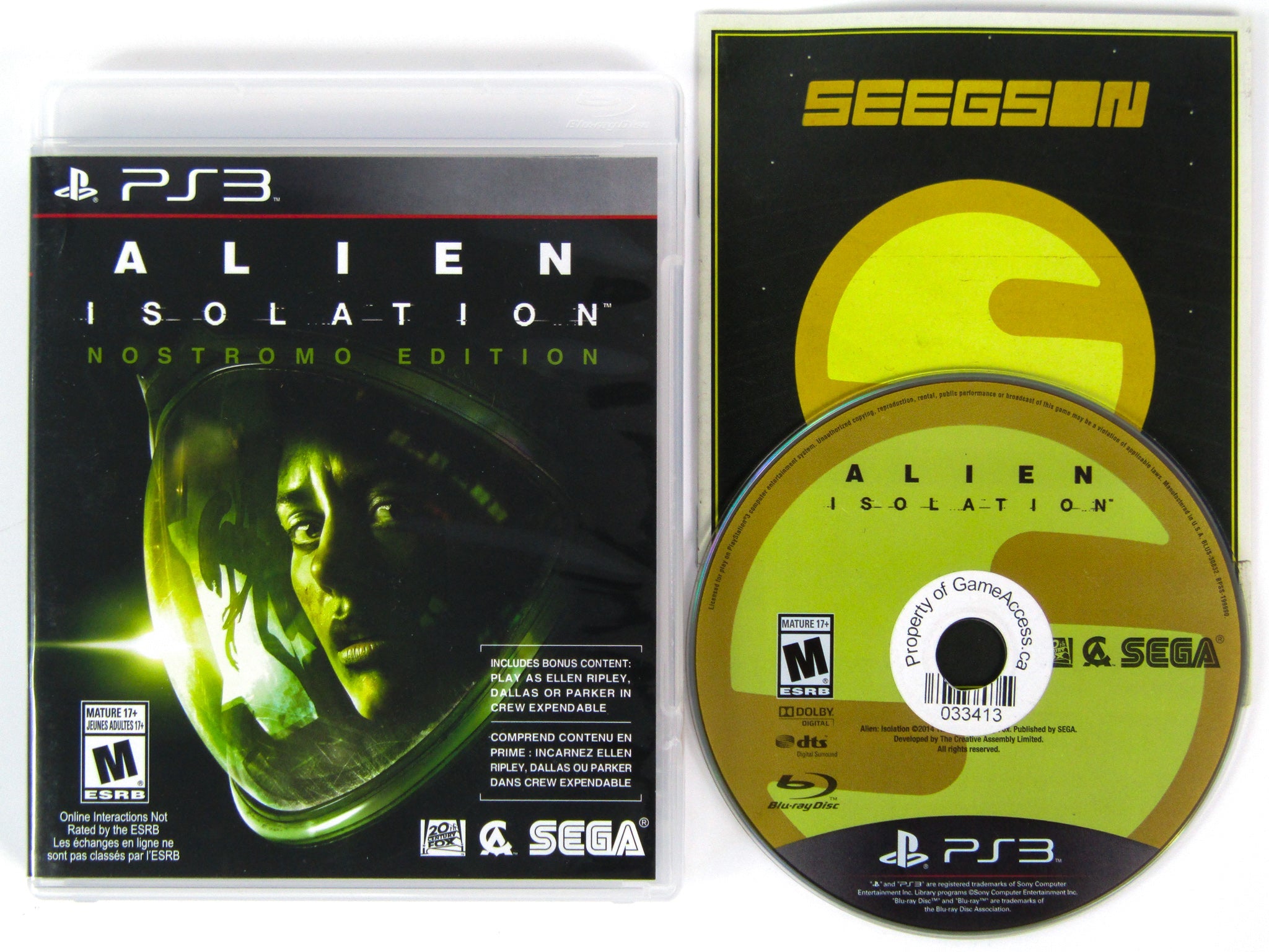 Alien: Isolation Nostromo Edition (Playstation 3 / PS3) - RetroMTL