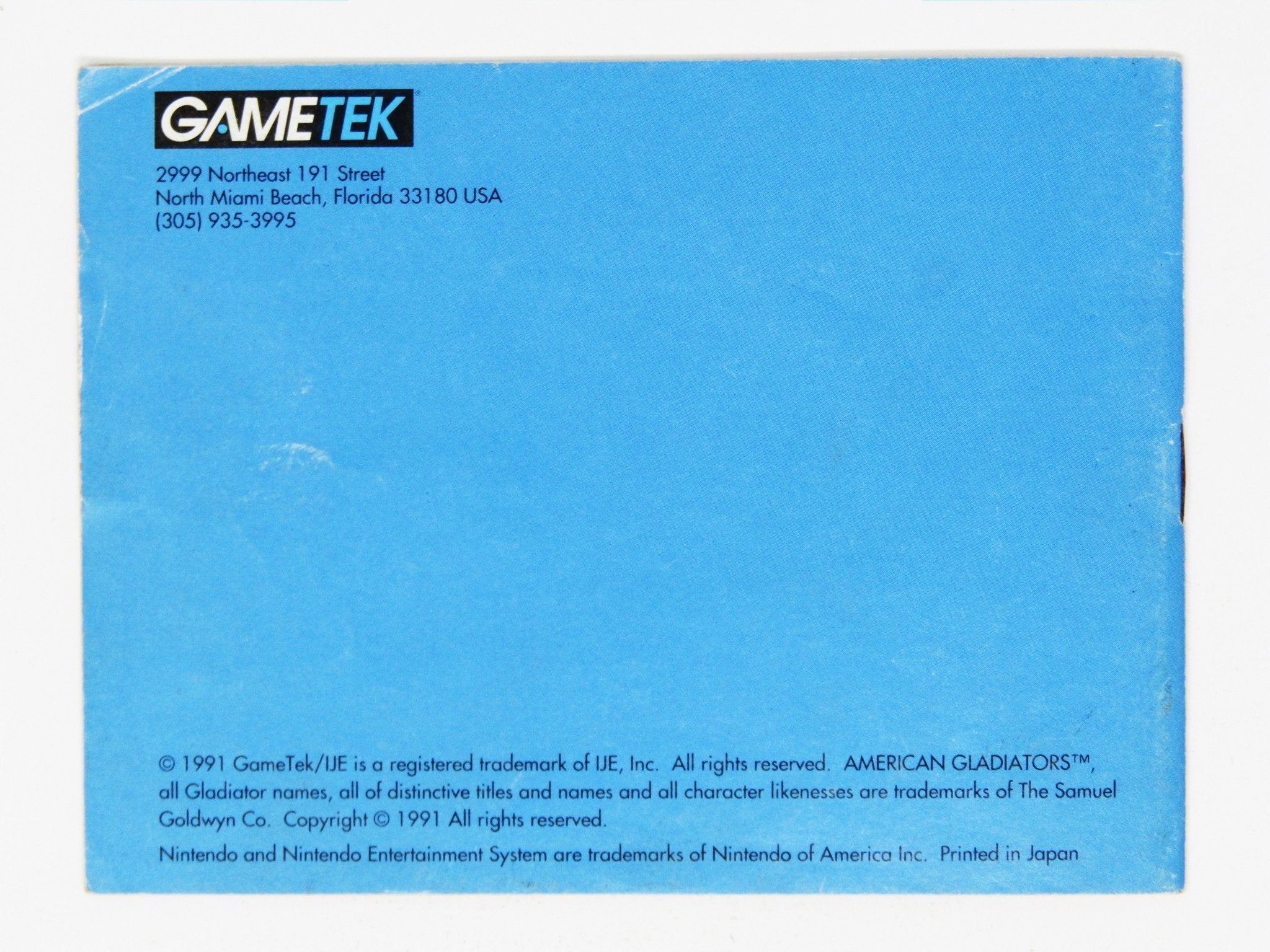 American Gladiators [Manual] (Nintendo / NES) - RetroMTL