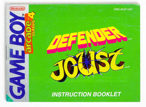 Arcade Classic 4: Defender And Joust [Manual] (Game Boy) - RetroMTL