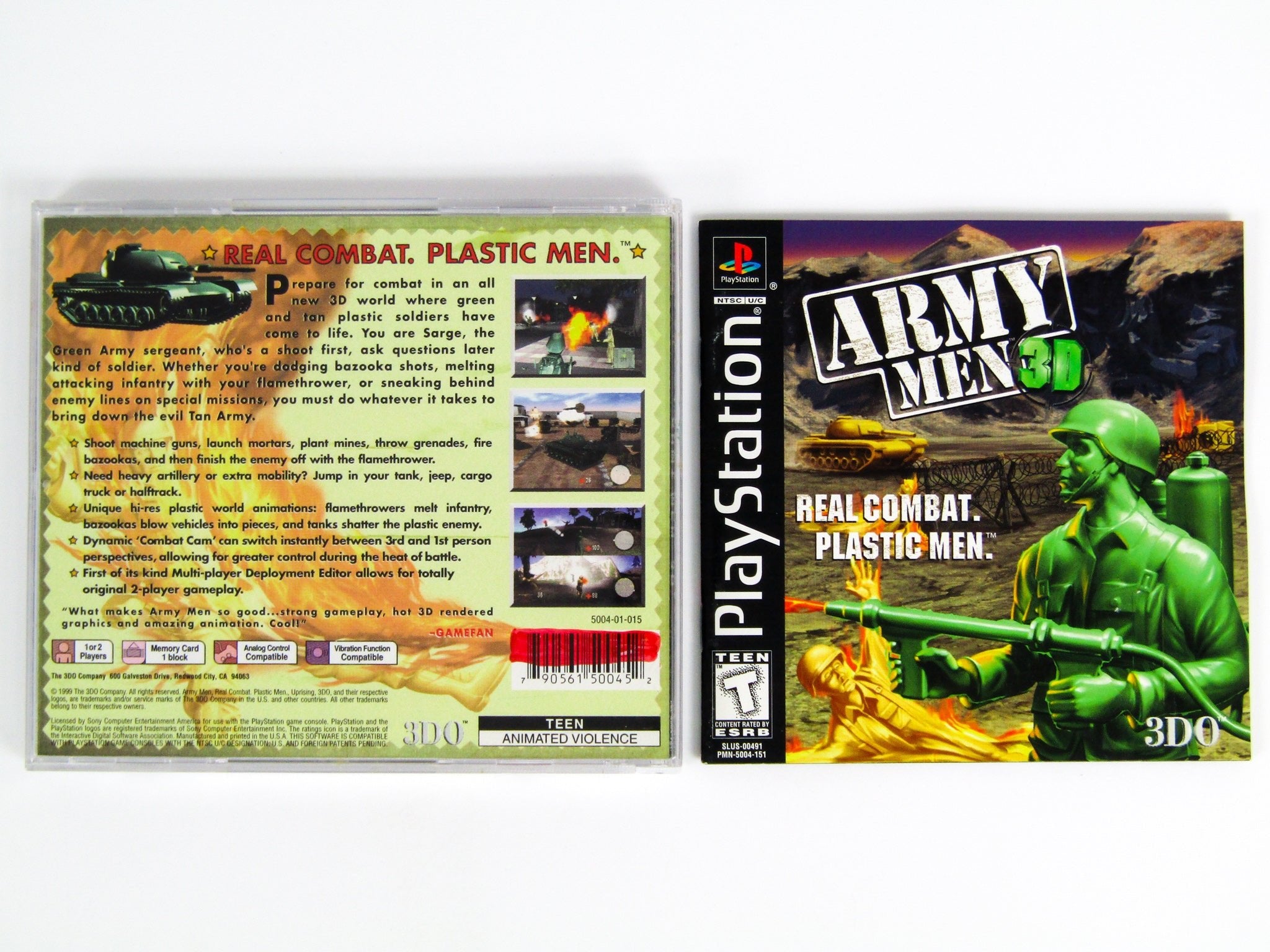 Army Men: Air Attack (Sony PlayStation 1 PS1, 1999) Game, Case & Manual ~~Disk=A Army Men: Air Attack (Sony PlayStation 1 PS1, 1999) Game, Case & Manual ~~Disk=A