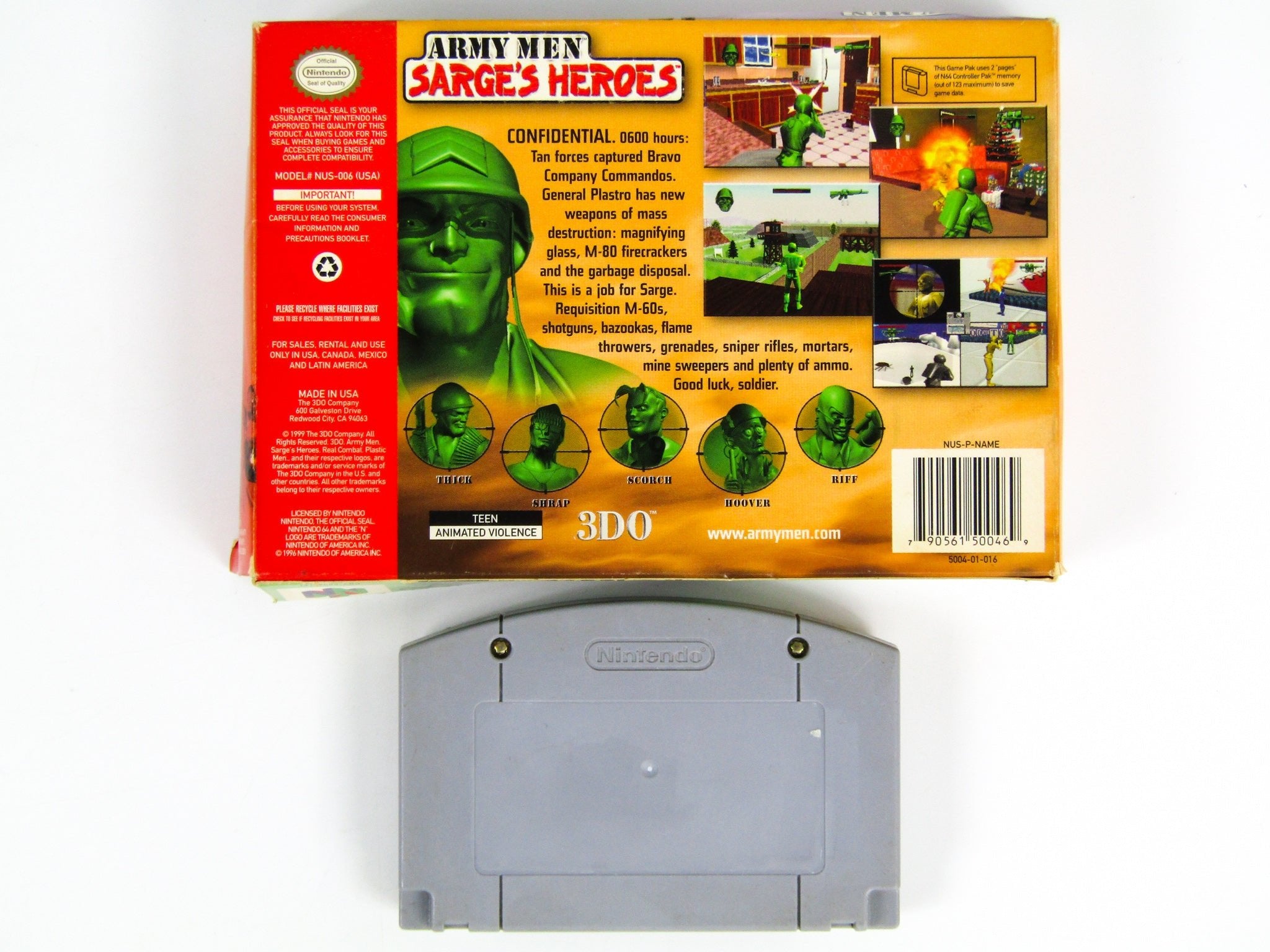Army Men Sarge's Heroes (Nintendo 64 / N64) - RetroMTL