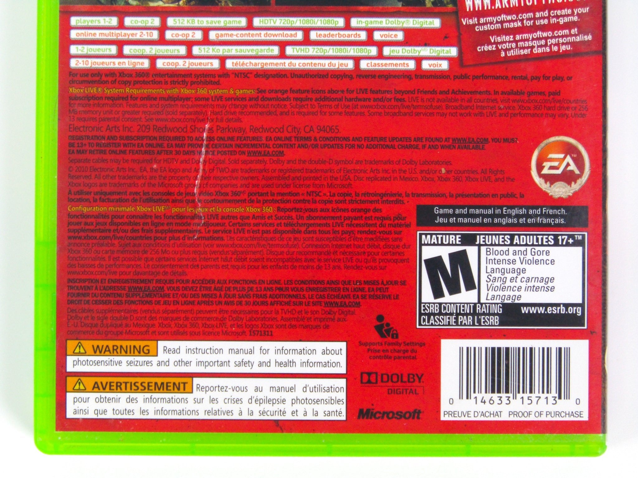 Army of Two: The 40th Day (Xbox 360) - RetroMTL