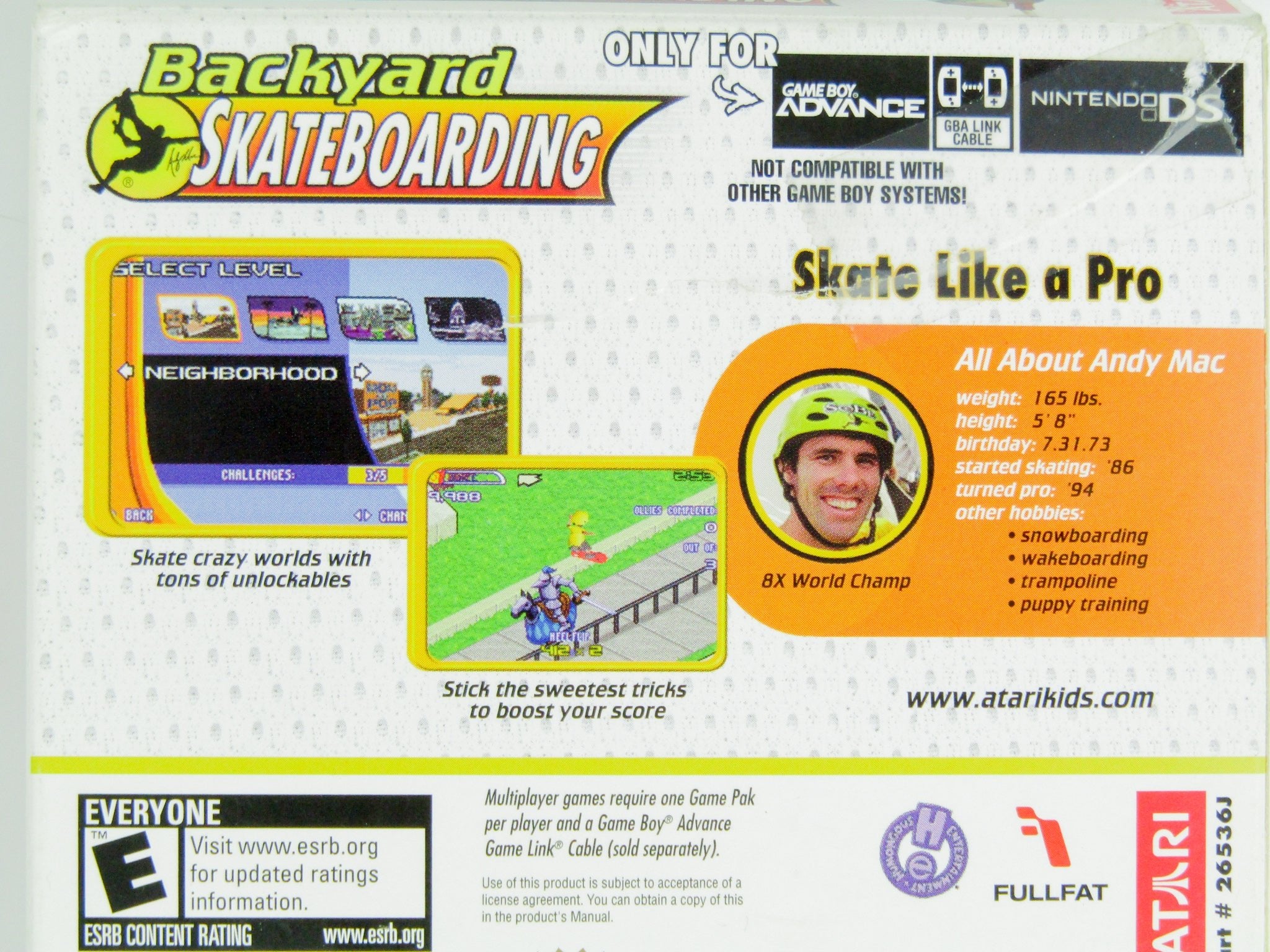 Backyard Skateboarding (Game Boy Advance / GBA) - RetroMTL