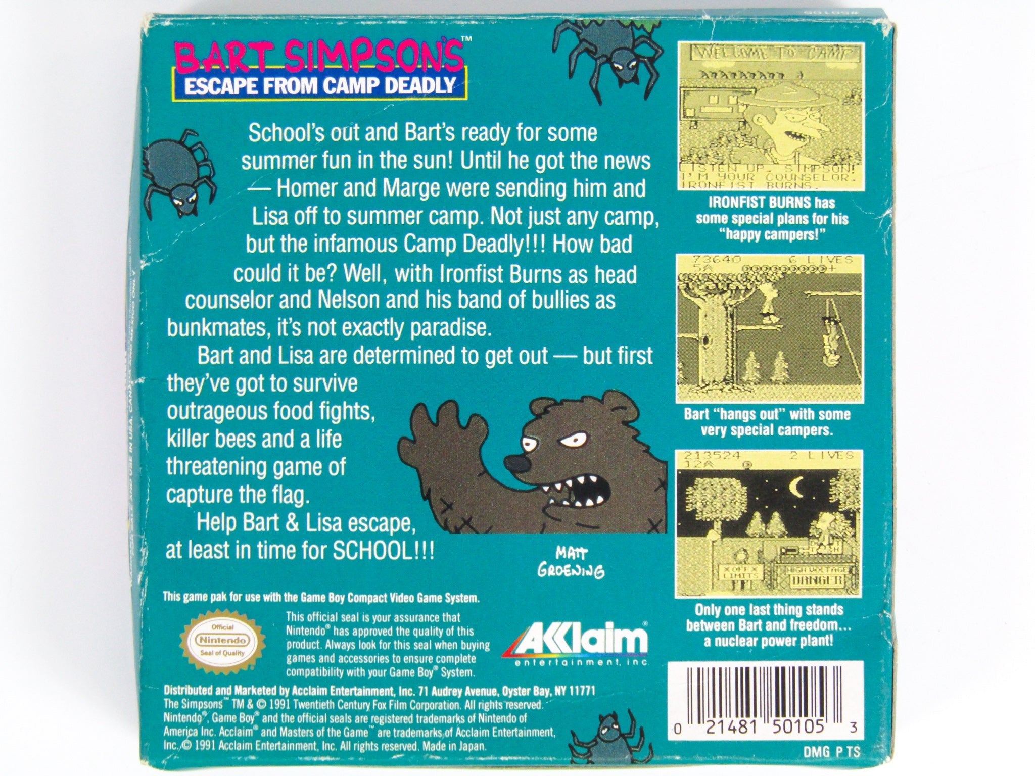 Bart Simpson's Escape From Camp Deadly (Game Boy) - RetroMTL
