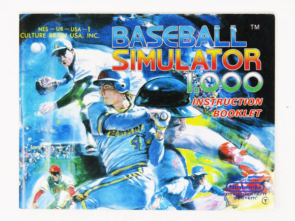 Baseball Simulator 1.000 [Manual] (Nintendo / NES) - RetroMTL