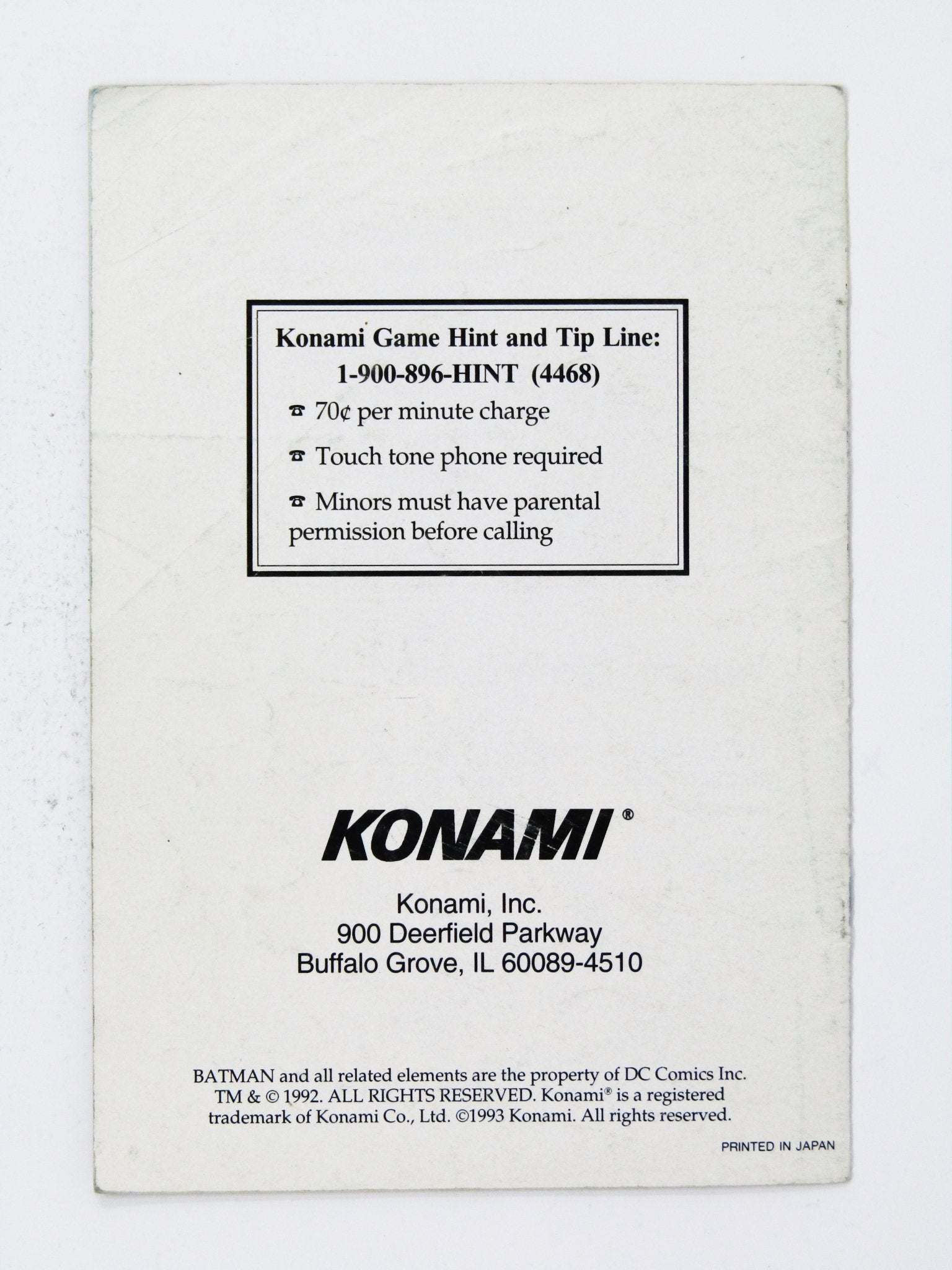 Batman Returns [Manual] (Super Nintendo / SNES) - RetroMTL