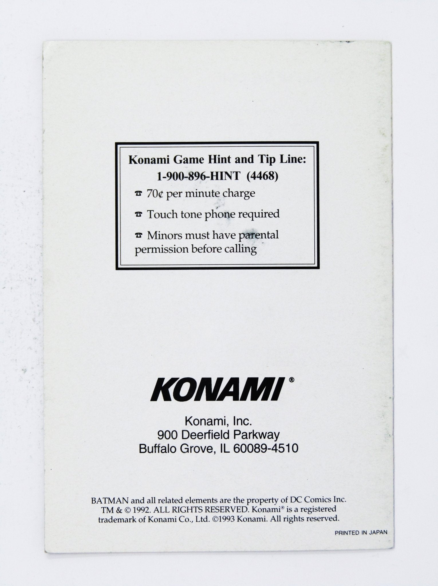 Batman Returns [Manual] (Super Nintendo / SNES) - RetroMTL