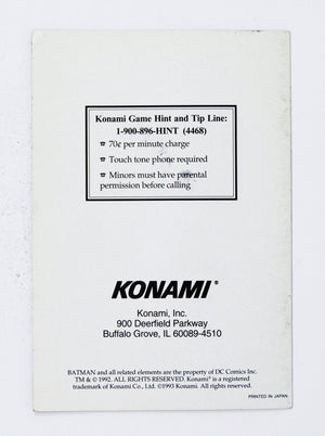 Batman Returns [Manual] (Super Nintendo / SNES) - RetroMTL