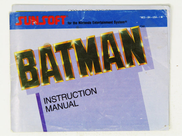Batman The Video Game [Manual] (Nintendo / NES) - RetroMTL