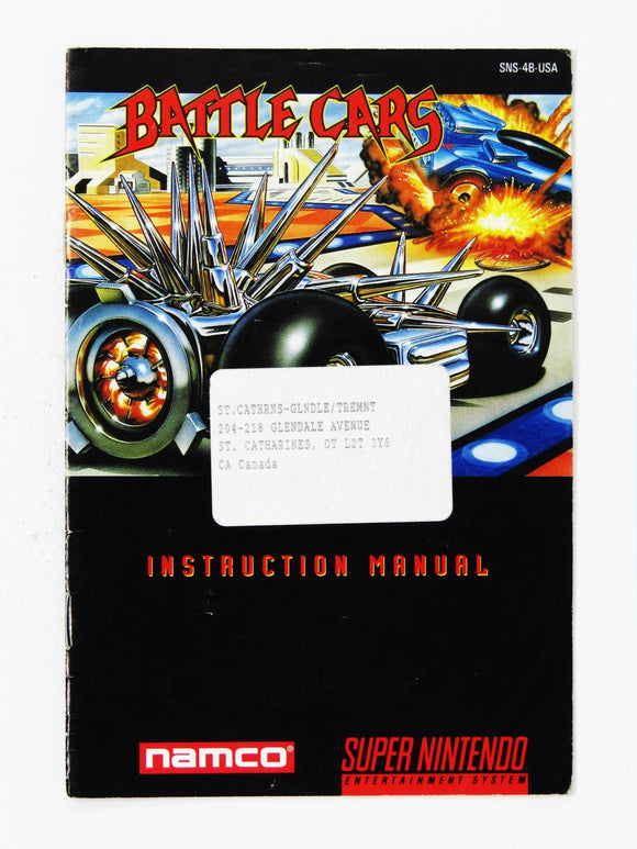 Battle Cars [Manual] (Super Nintendo / SNES) - RetroMTL
