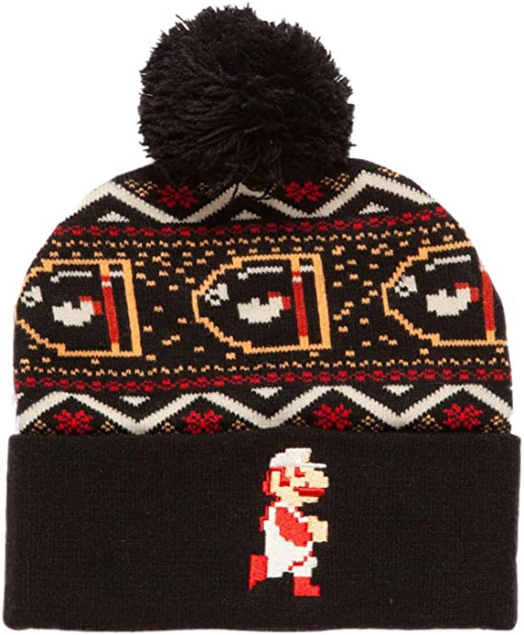 Tuque Super Mario boule de feu pixélisé