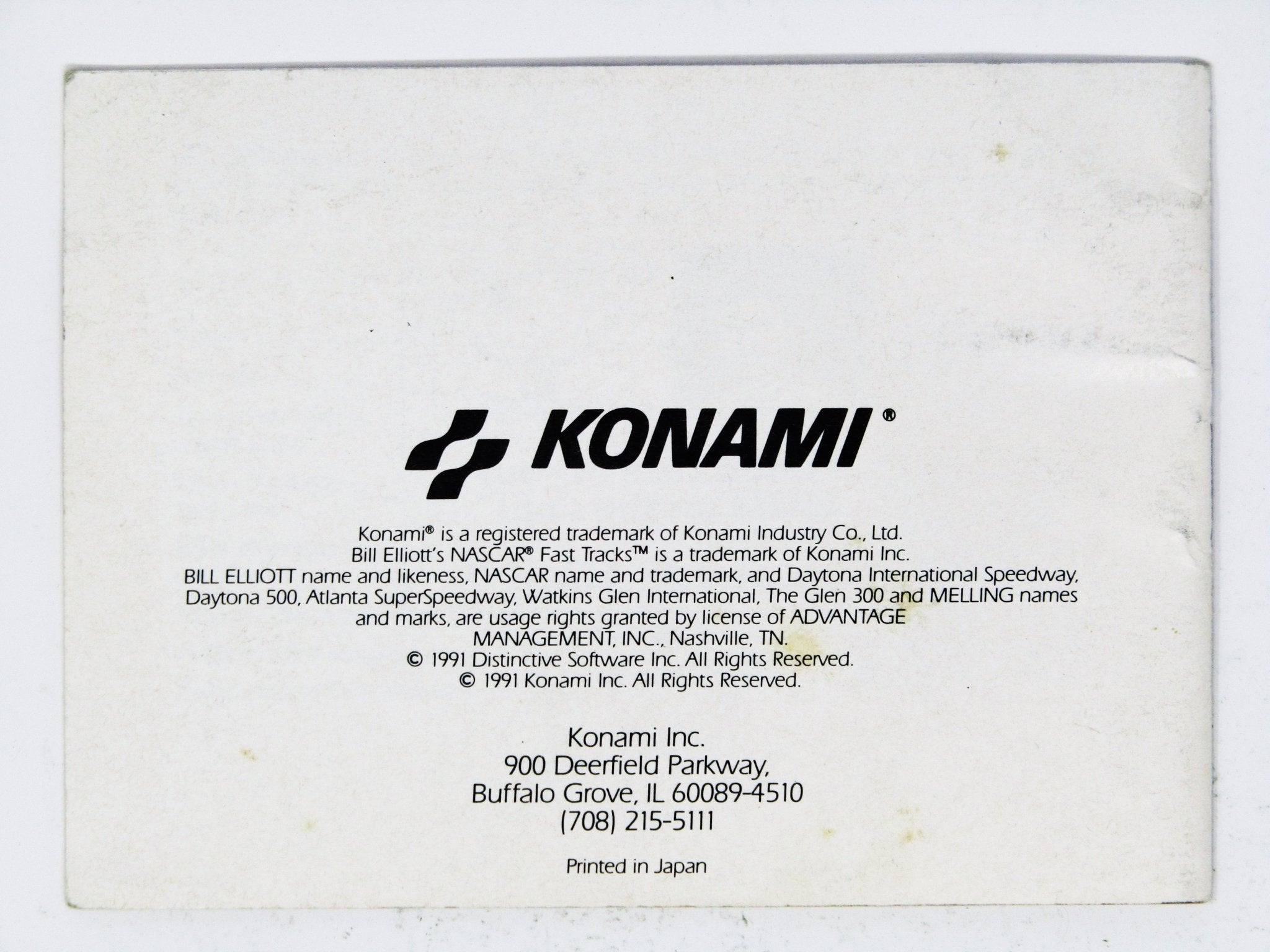 Bill Elliott's NASCAR Fast Tracks [Manual] (Game Boy) - RetroMTL