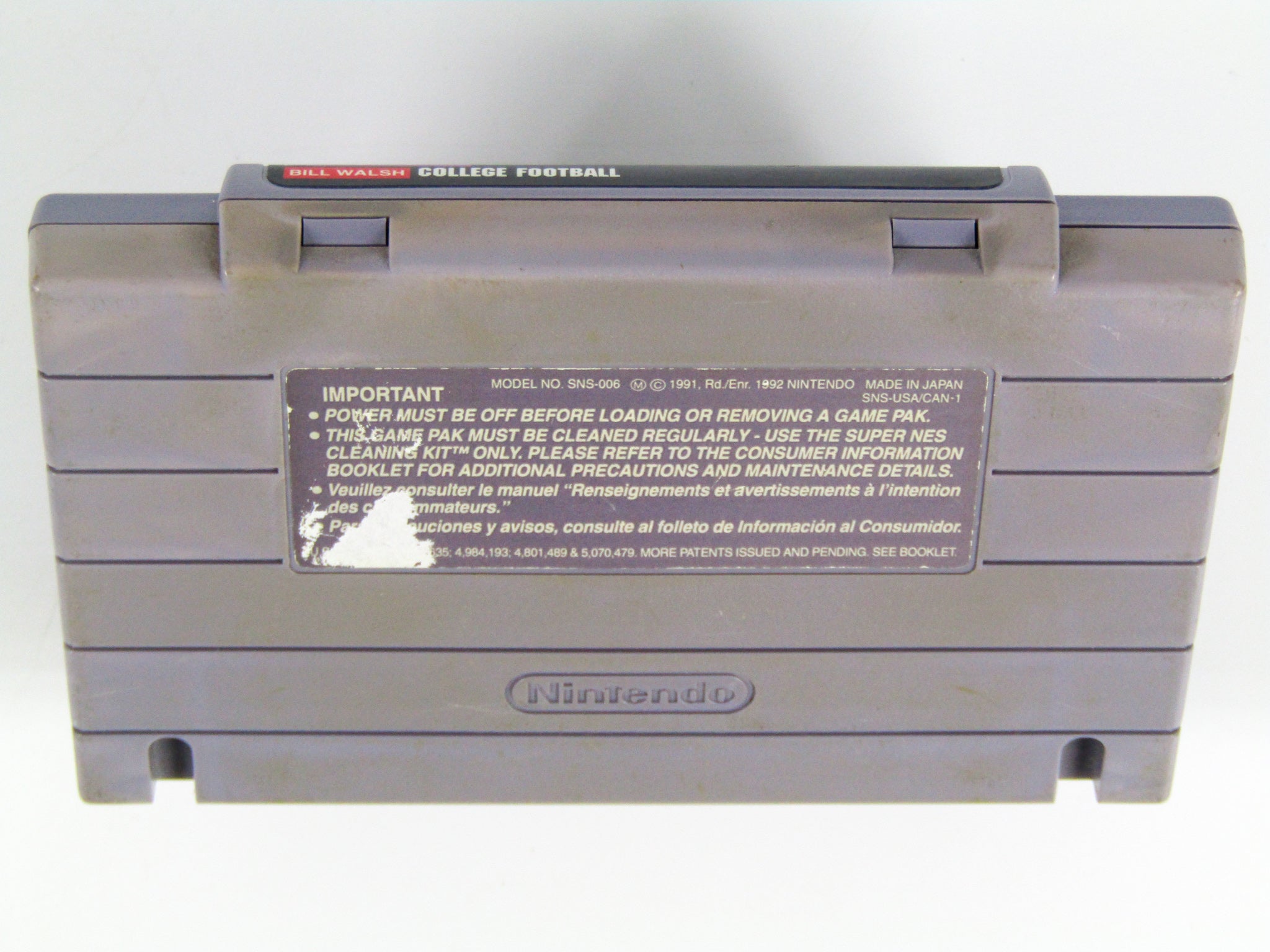 Bill Walsh College Football (Super Nintendo / SNES) - RetroMTL